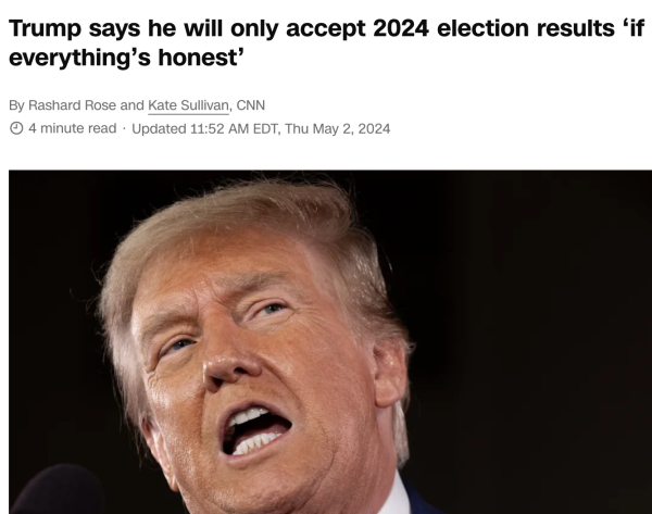Headline Trump says he will only accept 2024 election results ‘if everything’s honest'

Alt left and apologist center and far right are making keeping democracy alive pretty hard 