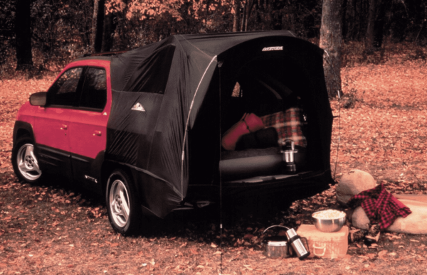 Pontiac Aztec with attached tent