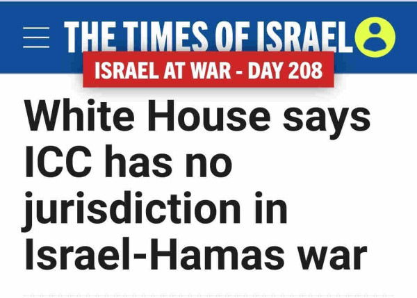 white house says ICC has no jurisdiction in Israel-Hamas war