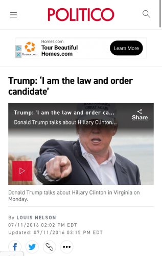 Headline: I am the law and order candidate