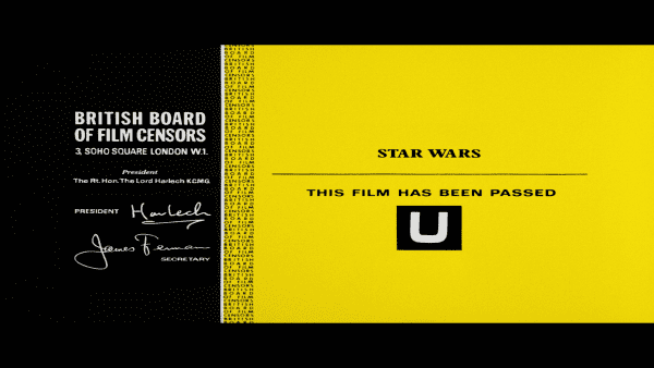 Star Wars BBFC certificate