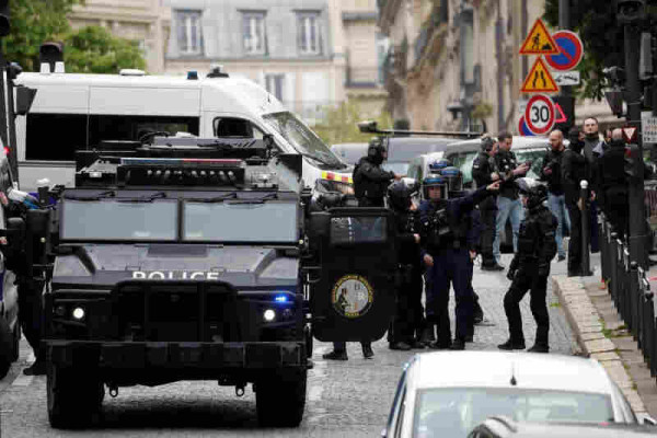 French police and special units blocked the road close to Iranian consulate in Paris