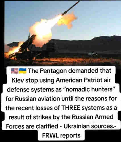 Pentagon told ukraine to move patriot missiles away from battle grounds