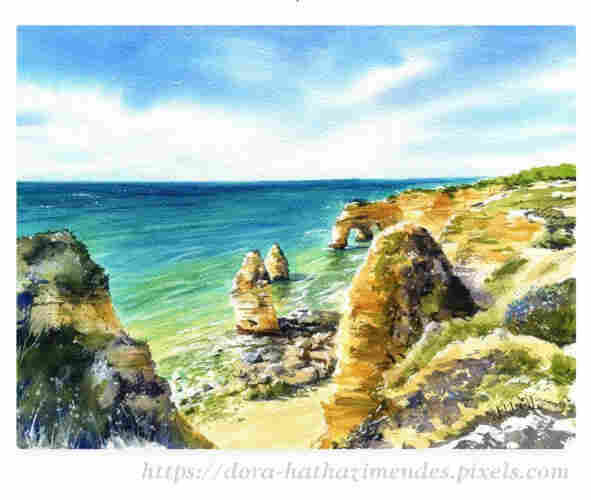 Lagos Algarve Portugal painting by Dora Hathazi Mendes artworks