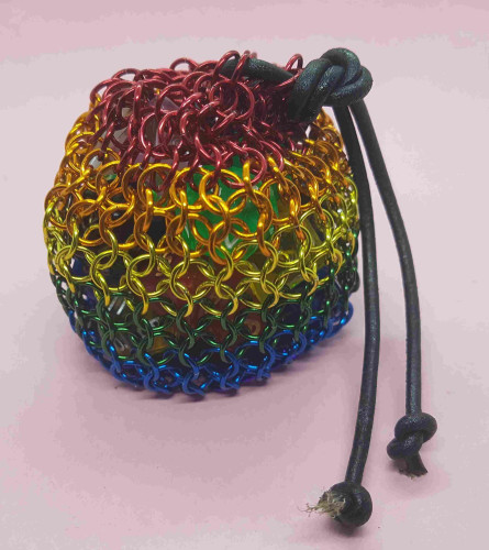 Chain mail Rainbow Dice Bag