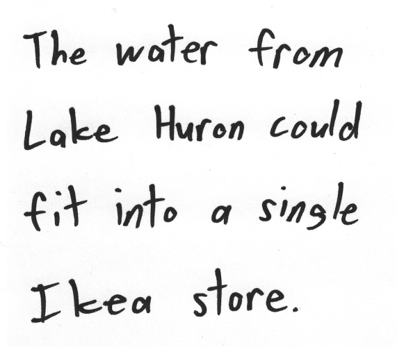 The water from Lake Huron could fit into a single Ikea store.