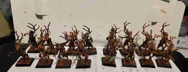 16 dryad models, autumn themed, oranges, browns, and yellows. 