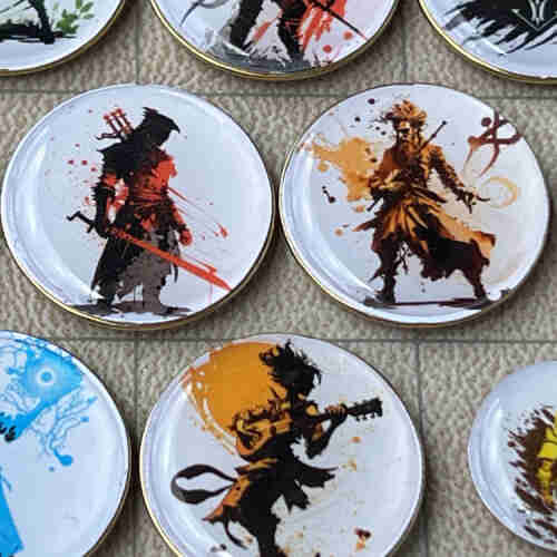 Brass and resin player tokens