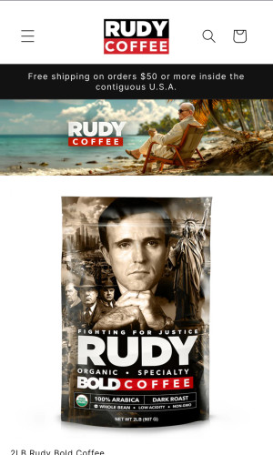 Rudy Coffee. Free shipping on orders of $50 or more inside the contiguous USA!  #FuckRudy