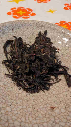 Dry Puerh tea leaves.