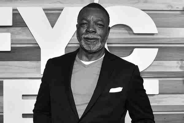 Black-and-white photo of actor Carl Weathers at an FYC event