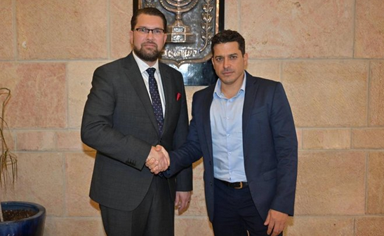 Minister Shikli is hosting in the Knesset Jimmie Åkesson, leader of the racist Swedish Democrats party with fascist and neo-Nazi roots, January 2024 (Photo: Swedish Democrats)