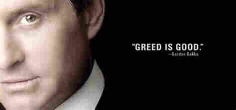 Michael Douglas as Gordon Gekko in Wall Street, “Greed is Good”