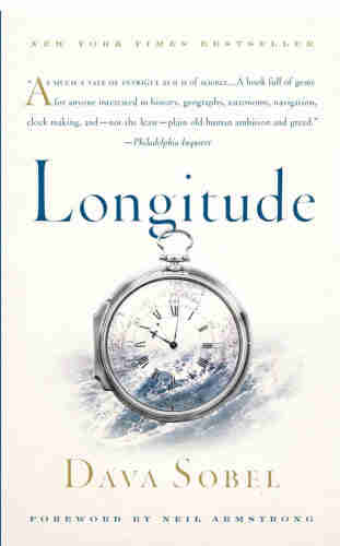 Cover of the book "Longitude" by Dava Sobel with a foreground featuring a pocket watch.