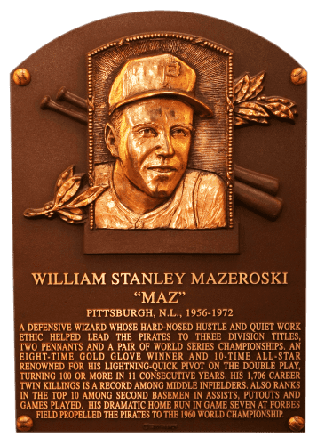 Bill Mazeroski's HOF plaque