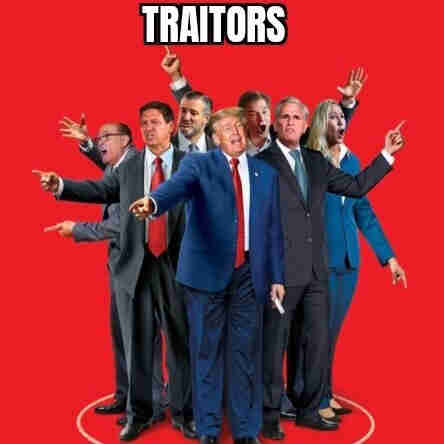 A montage of Republican policians labelled as 'TrItors.'