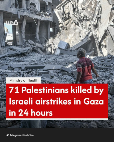 71 palestinians were murdered by Israeli airstrikes in Gaza in 24 hours
