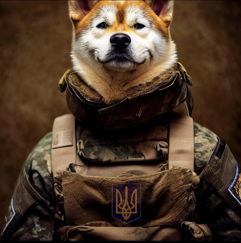 NAFO doggy in Ukraine uniform 