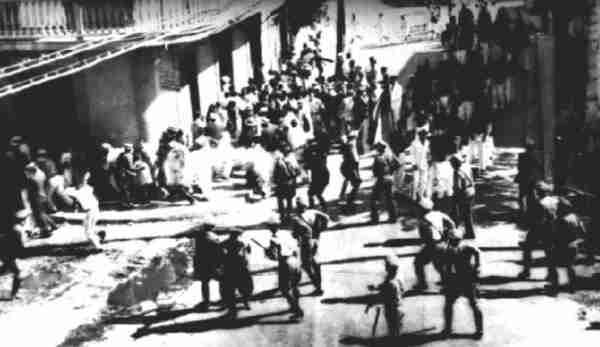 Outbreak of the Ponce Massacre. By Carlos Torres Morales of &quot;El Imparcial&quot; - http://www.latinamericanstudies.org/ponce-1937.htmPhoto was taken by Carlos Torres Morales, a photo journalist for the newspaper El Imparcial.In accordance with the &quot;Copyright Term and the Public Domain in the United States (January 1, 2009),[1] images published with notice but with no subsequent copyright renewal from 1923 through 1963, are public domain due to copyright expiration.El Imparcial, which went out of service in 1973, could not have renewed its copyright which expired. Therefore, since Puerto Rico fell under US copyright in 1937 as well as today, this would make the Ponce Massacre image public domain. Tony the Marine (talk) 00:08, 13 December 2009 (UTC), Public Domain, https://commons.wikimedia.org/w/index.php?curid=23439051