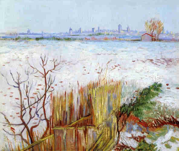 Vincent van Gogh (1853 - 1890) Snowy Landscape with Arles in the Background, 1888.