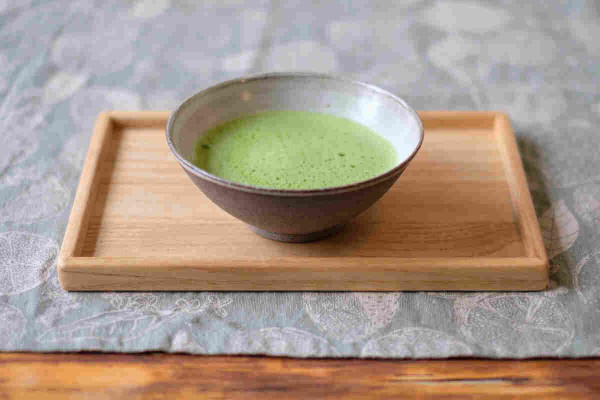 matcha in clay bowl