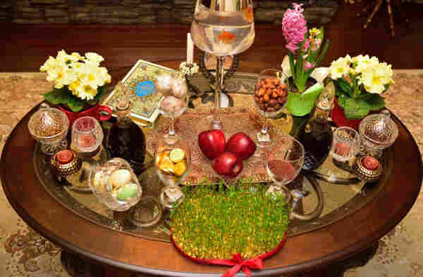 Iranian traditional New Year table called haftsin (seven items starting with S)