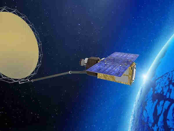 THe CIMR satellite in space, artist view.