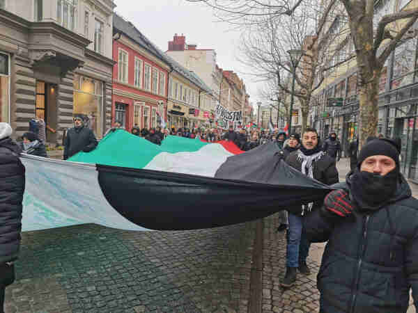 march  for Palestine, huge flag (approx 6x3 metres)