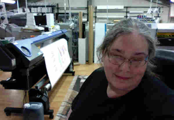 a photo of a nanoraptor looking fat and tired and grey but with a goddamned room full of awesome machinery to run. life is ok. getting old - surviving to be old - is wonderful and possible.