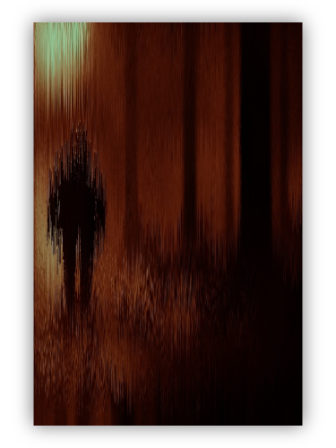 Abstractly. Man in the forest