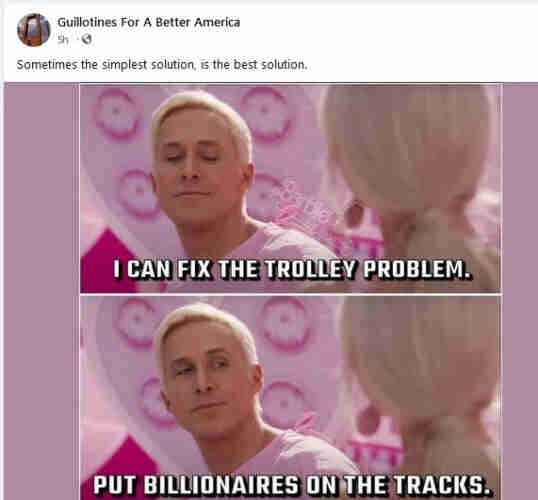 Ken and Barbie: I can fix the trolley problem...

...Put billionaires on the tracks