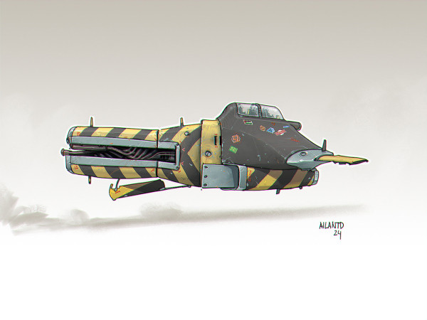 Speed runner drawing.
A race flying machine.