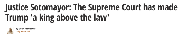 The headline for Joan McCarter's article at Daily Kos about today's Supreme Court decision