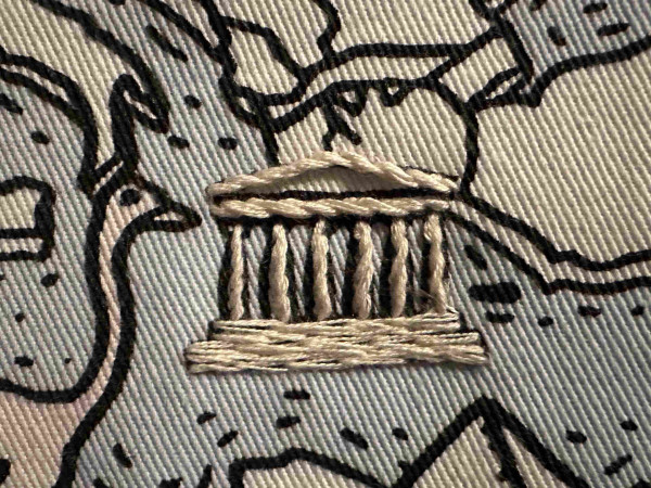 Small embroidered Parthenon 
