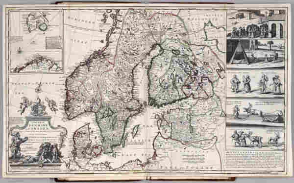 A New Map of Denmark and Sweden. (insets) Five scenes of the life of the Laplanders. North Part of Norway, Lapland, and Greenland.

By Moll, Herman, d. 1732 