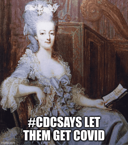 Painting of Marie Antoinette (or another French princess) with the caption: #CDCSays let them get covid
