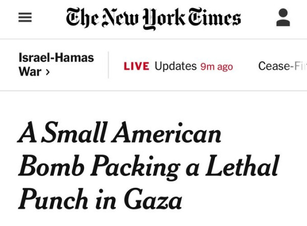 New York Times

A Small American Bomb Packing a Lethal Punch in Gaza