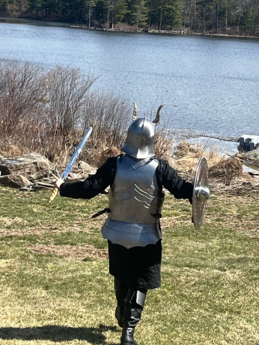 
Knight running away toward a large body of water!