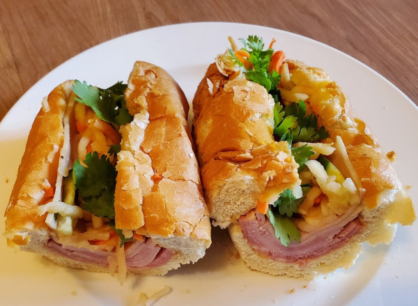 Homemade banh mi - Vietnamese sub sandwich.