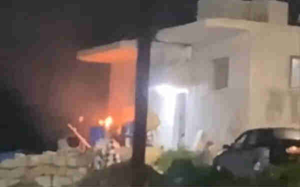 Israeli terrorists burning houses in occupied West Bank