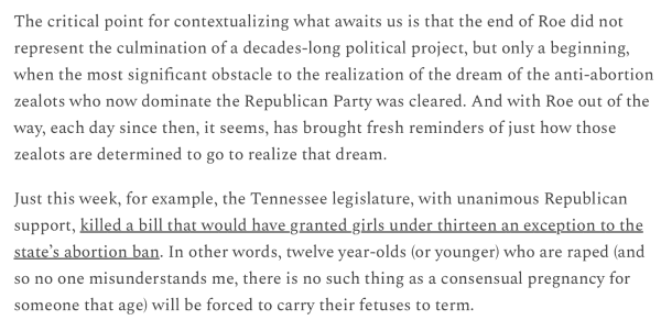 Excerpt from an essay by Jonathan Weiler about the Republican antiabortion initiative