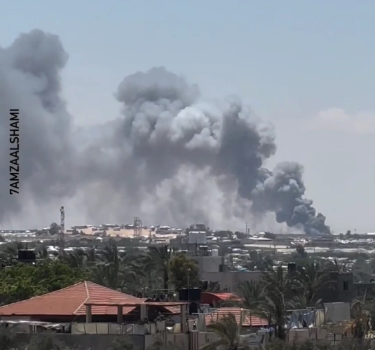 snook rising from the site where IDF bombed in Rafah